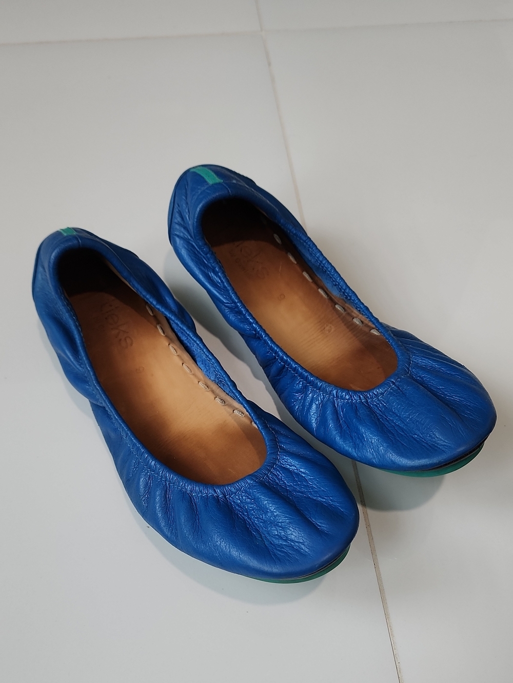 Tieks Blue Leather Ballet Flats